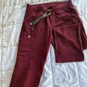 Figs Burgundy Scrub Pants
